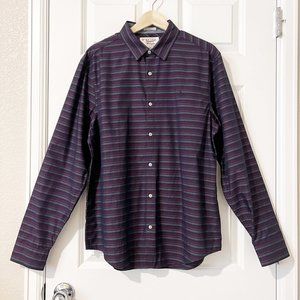 Original Penguin Men's Large Blue/Purple Striped Heritage Slim Fit Shirt